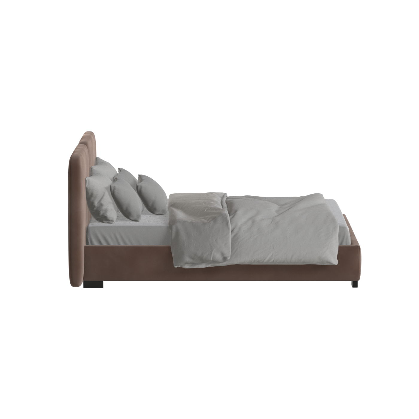 Chloe Upholstered Double Bed in Soft Woven Fabric
