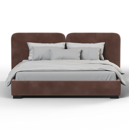 Chloe Upholstered Double Bed in Soft Woven Fabric