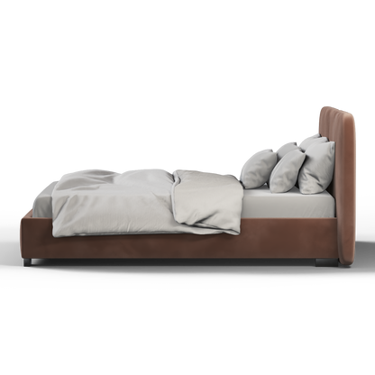 Chloe Upholstered Double Bed in Soft Woven Fabric