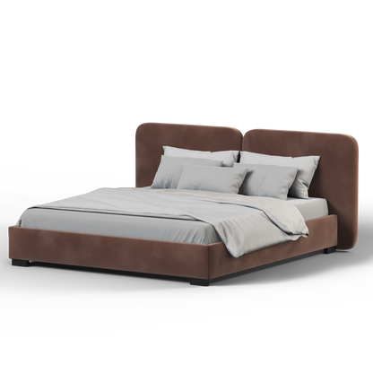 Chloe Upholstered Double Bed in Soft Woven Fabric