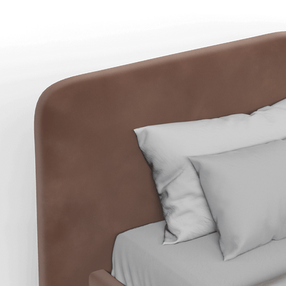 Chloe Upholstered Double Bed in Soft Woven Fabric