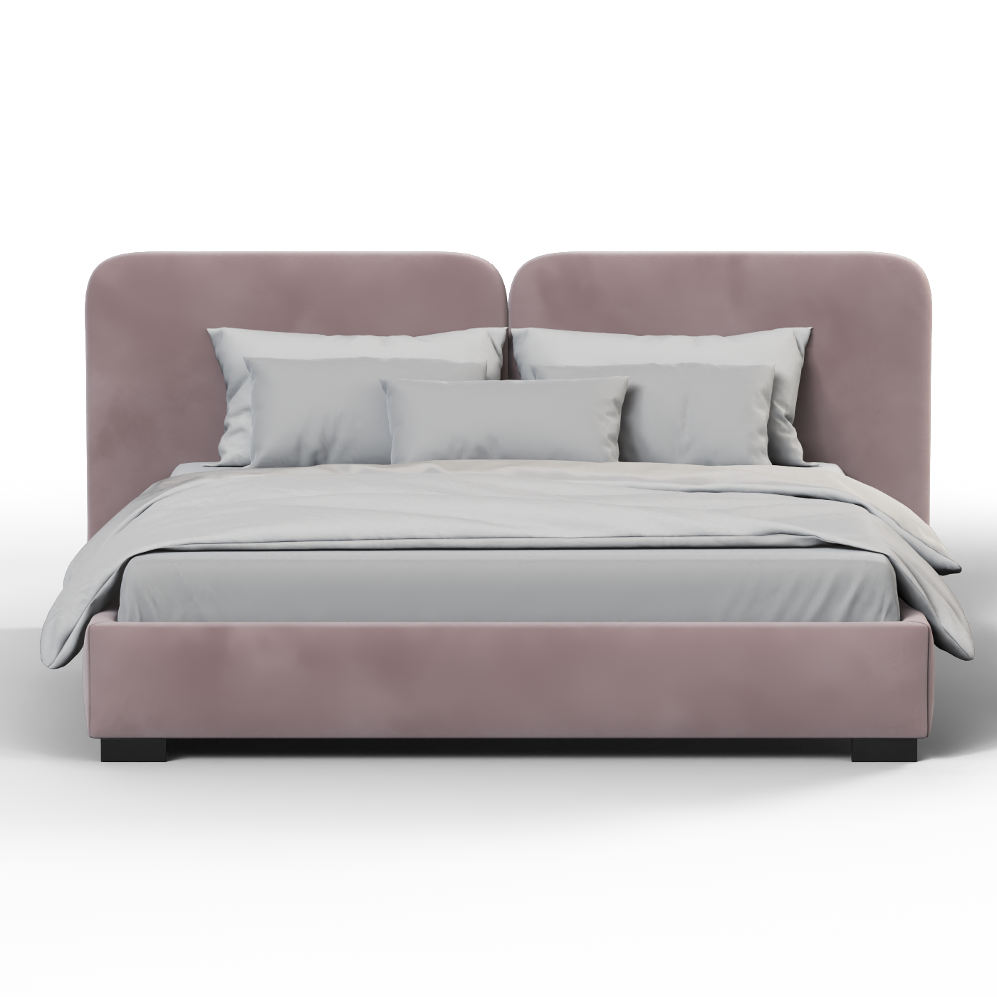 Lit double rembourré Chloé en tissu tissé doux