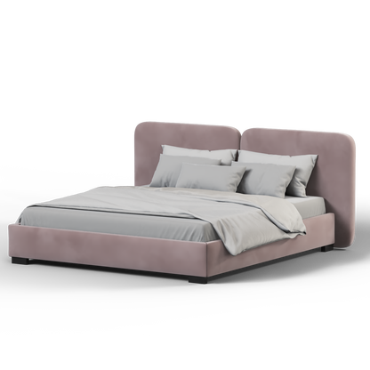 Chloe Upholstered Double Bed in Soft Woven Fabric