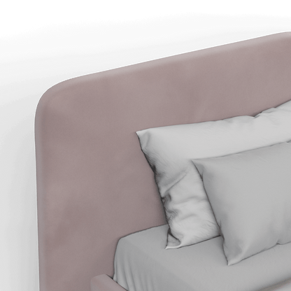 Chloe Upholstered Double Bed in Soft Woven Fabric