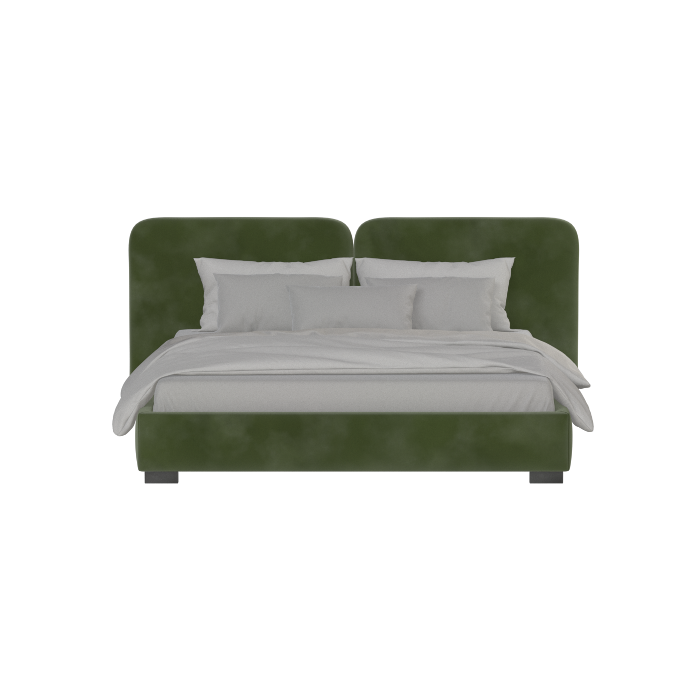 Chloe Upholstered Double Bed in Soft Woven Fabric