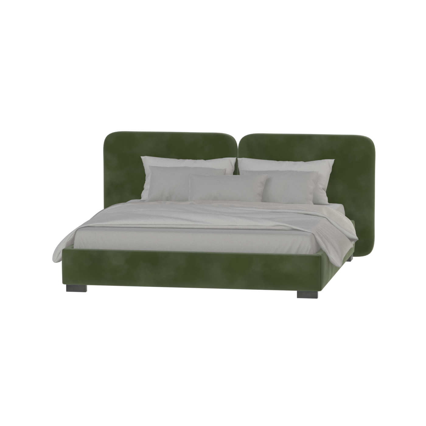 Chloe Upholstered Double Bed in Soft Woven Fabric