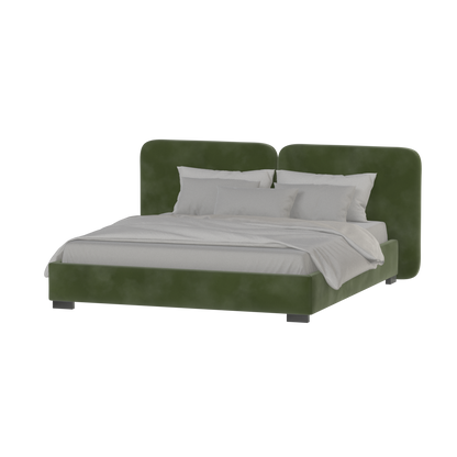 Chloe Upholstered Double Bed in Soft Woven Fabric