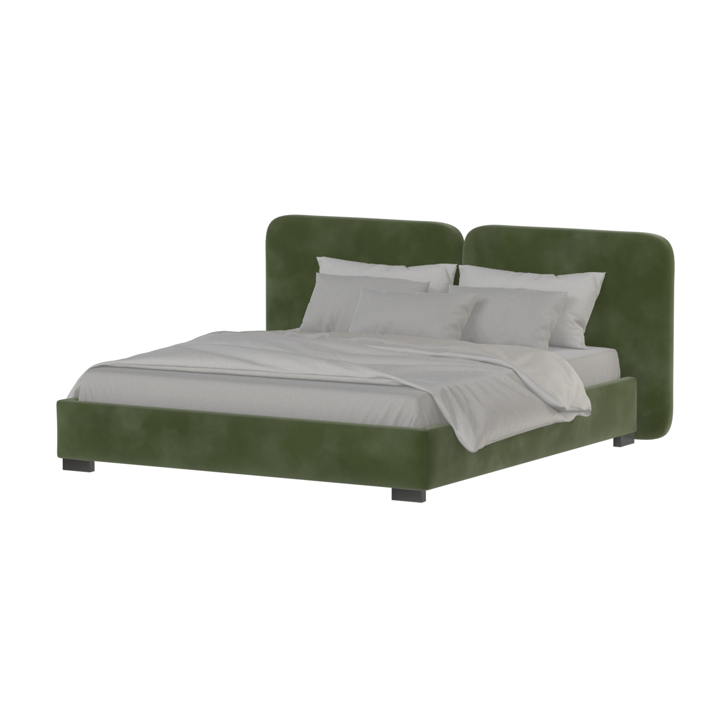 Chloe Upholstered Double Bed in Soft Woven Fabric