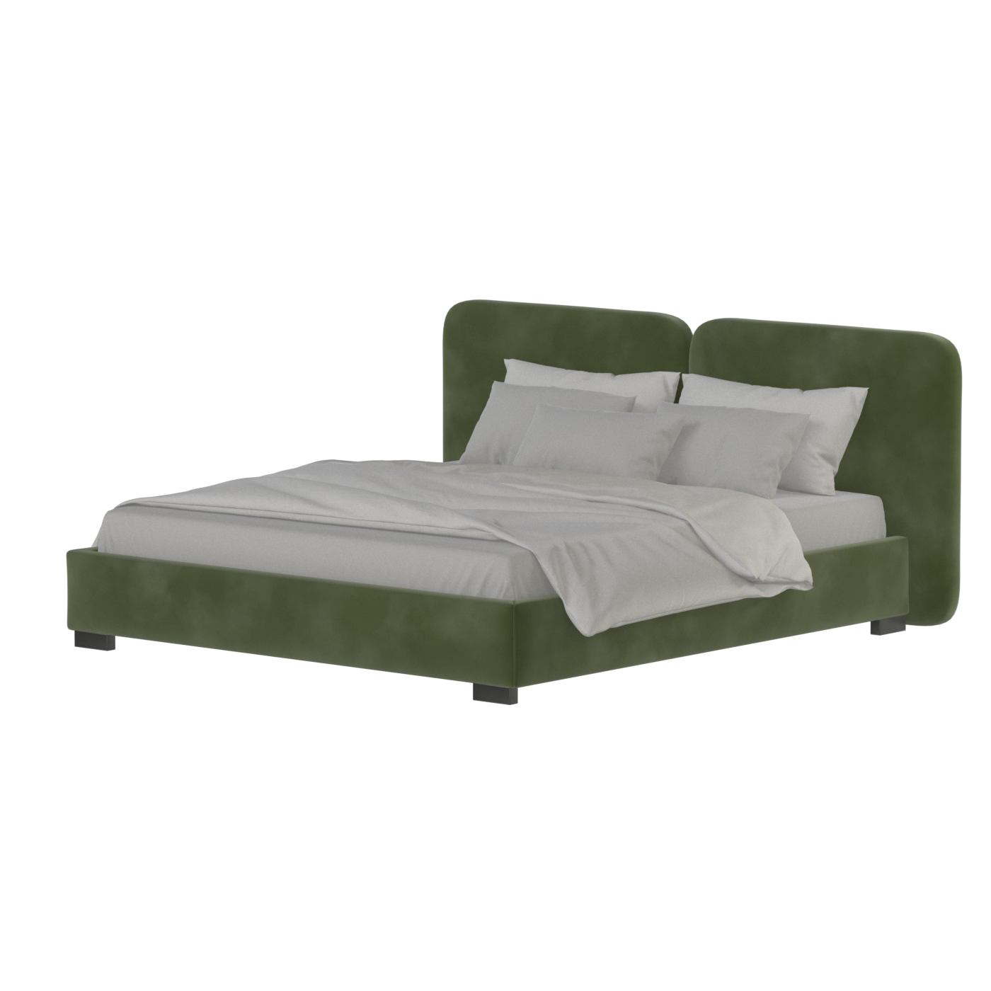 Chloe Upholstered Double Bed in Soft Woven Fabric