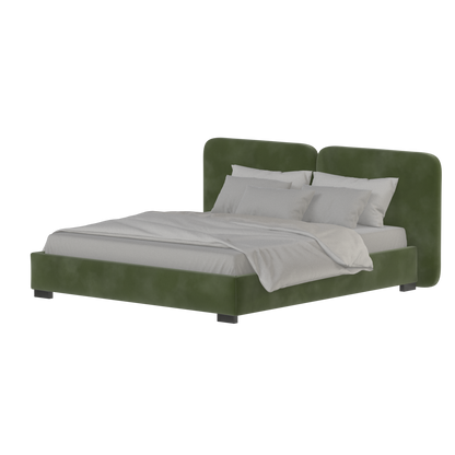 Chloe Upholstered Double Bed in Soft Woven Fabric