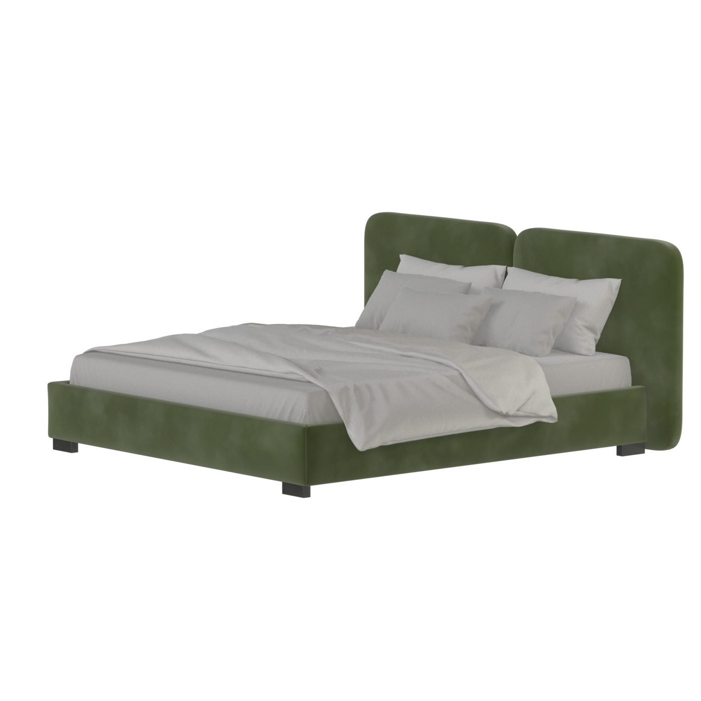 Chloe Upholstered Double Bed in Soft Woven Fabric