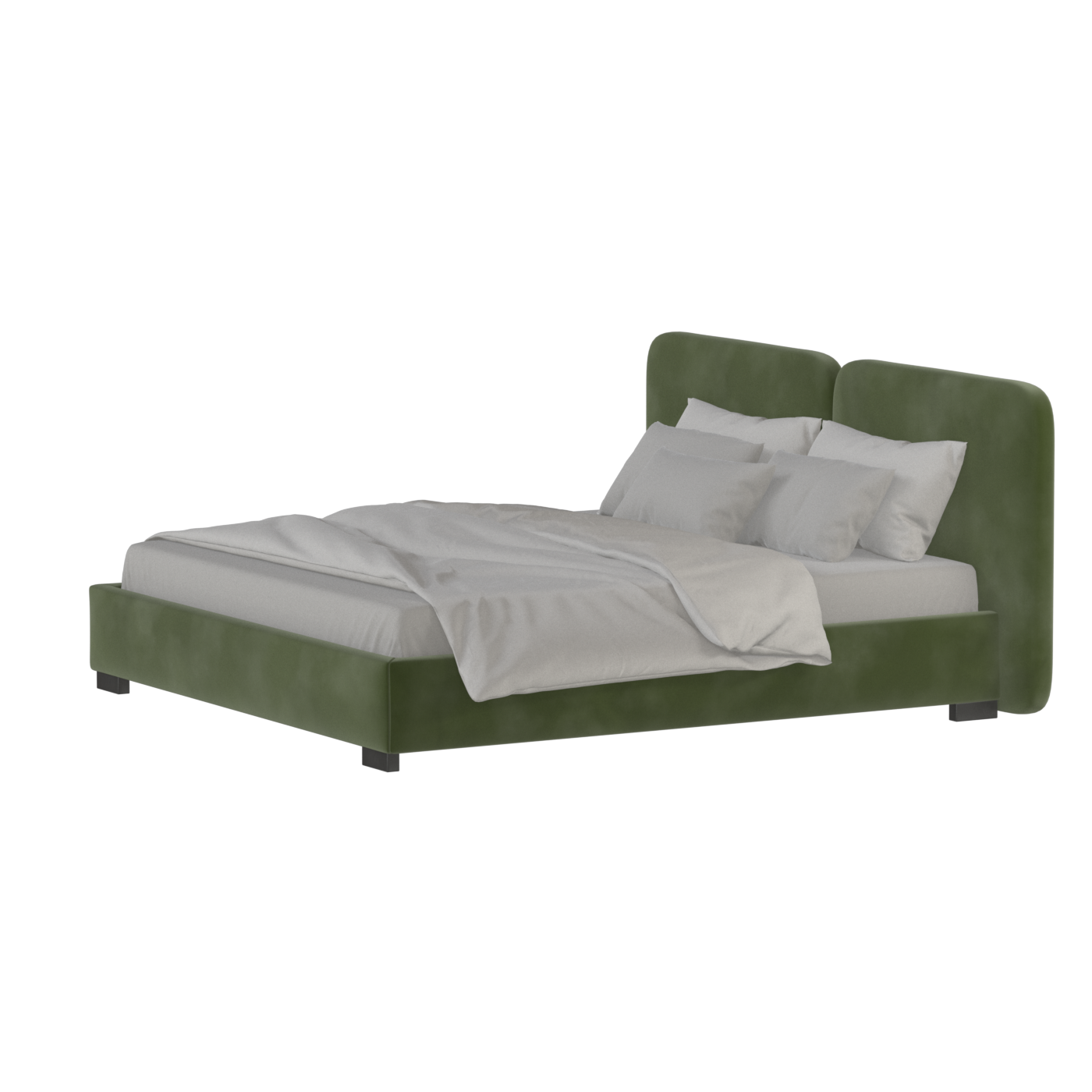 Chloe Upholstered Double Bed in Soft Woven Fabric