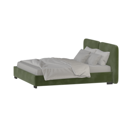 Chloe Upholstered Double Bed in Soft Woven Fabric