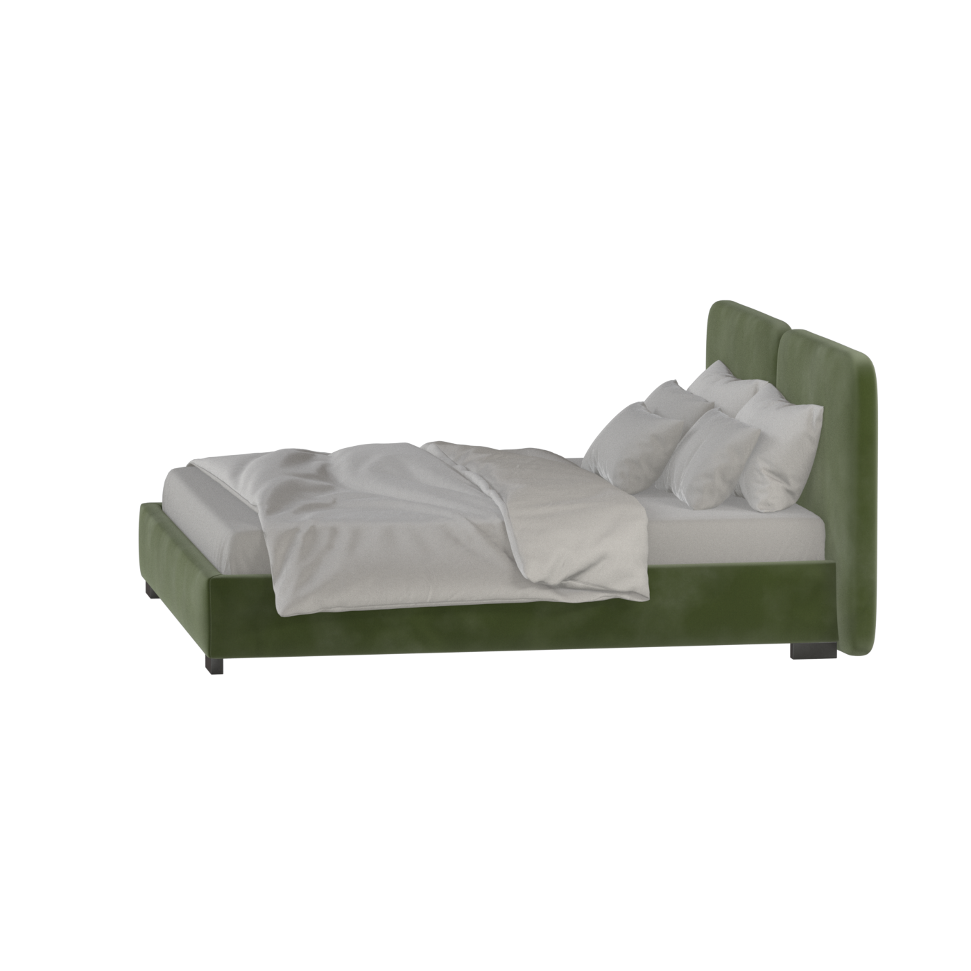 Chloe Upholstered Double Bed in Soft Woven Fabric