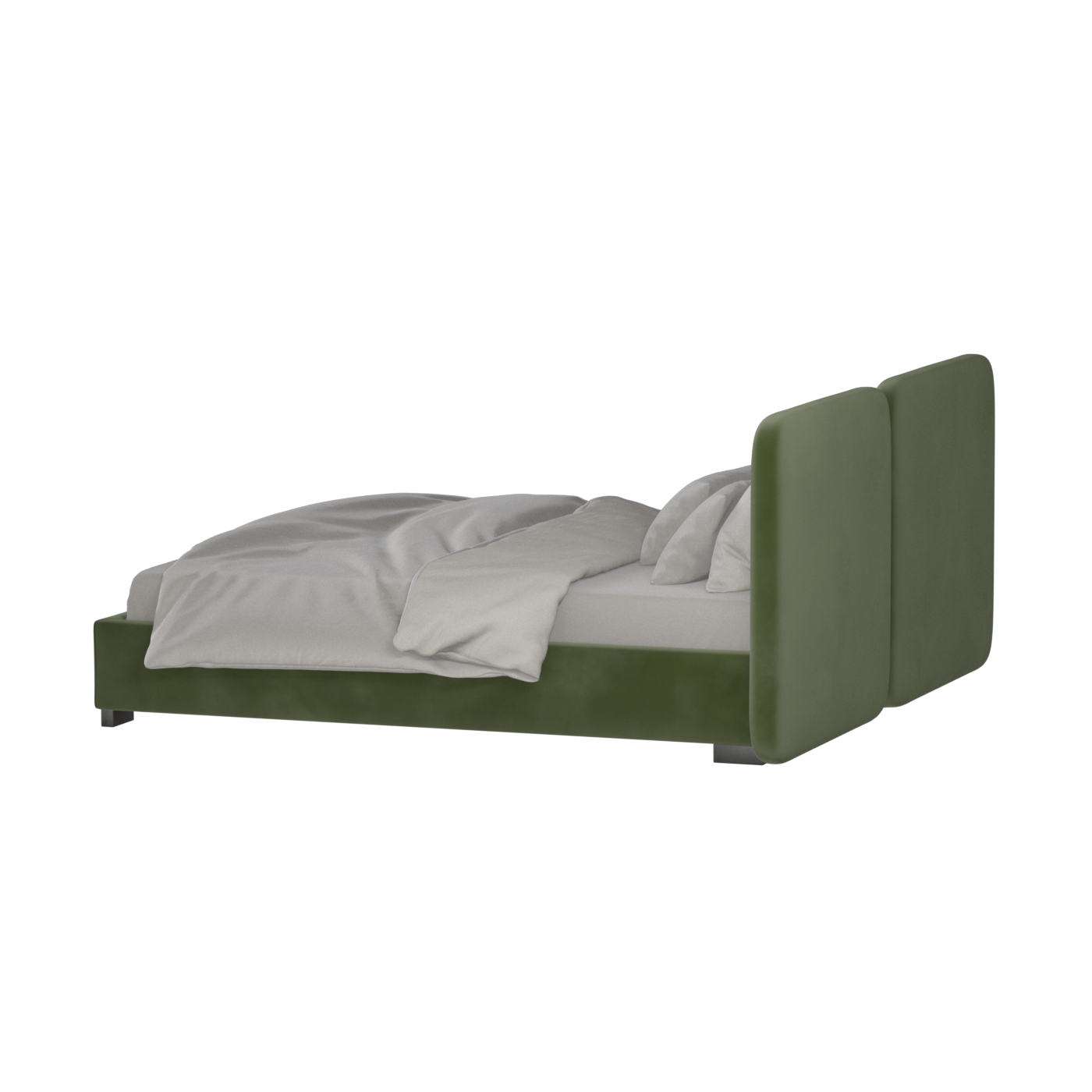 Chloe Upholstered Double Bed in Soft Woven Fabric