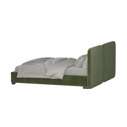 Chloe Upholstered Double Bed in Soft Woven Fabric