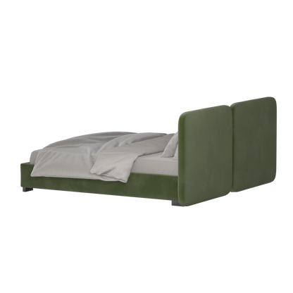 Chloe Upholstered Double Bed in Soft Woven Fabric