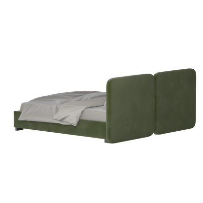 Chloe Upholstered Double Bed in Soft Woven Fabric