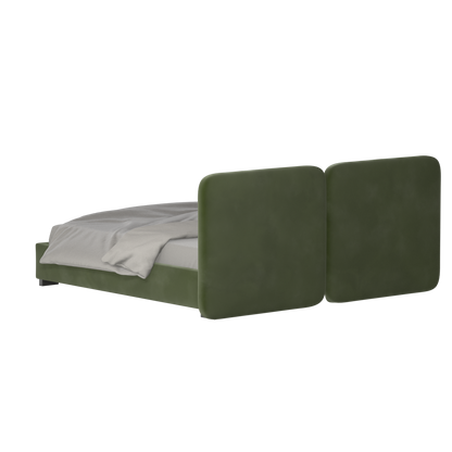 Chloe Upholstered Double Bed in Soft Woven Fabric