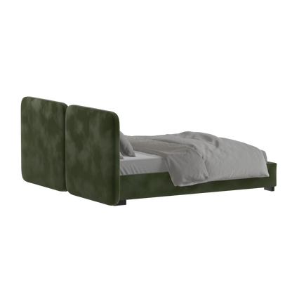 Chloe Upholstered Double Bed in Soft Woven Fabric