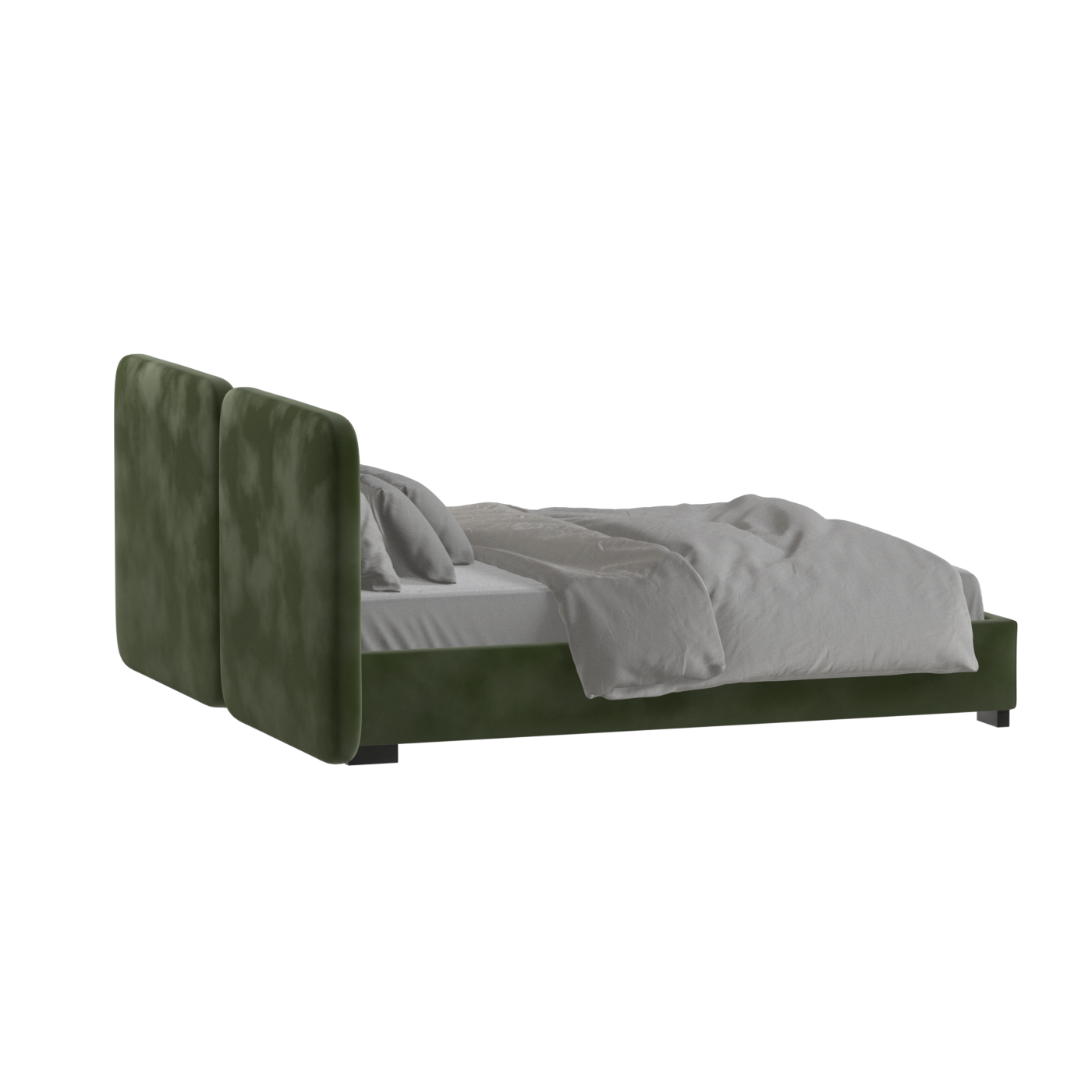 Chloe Upholstered Double Bed in Soft Woven Fabric