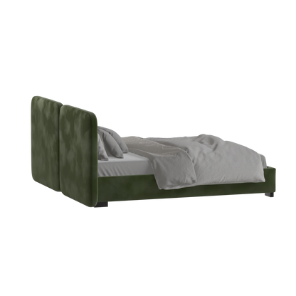 Chloe Upholstered Double Bed in Soft Woven Fabric