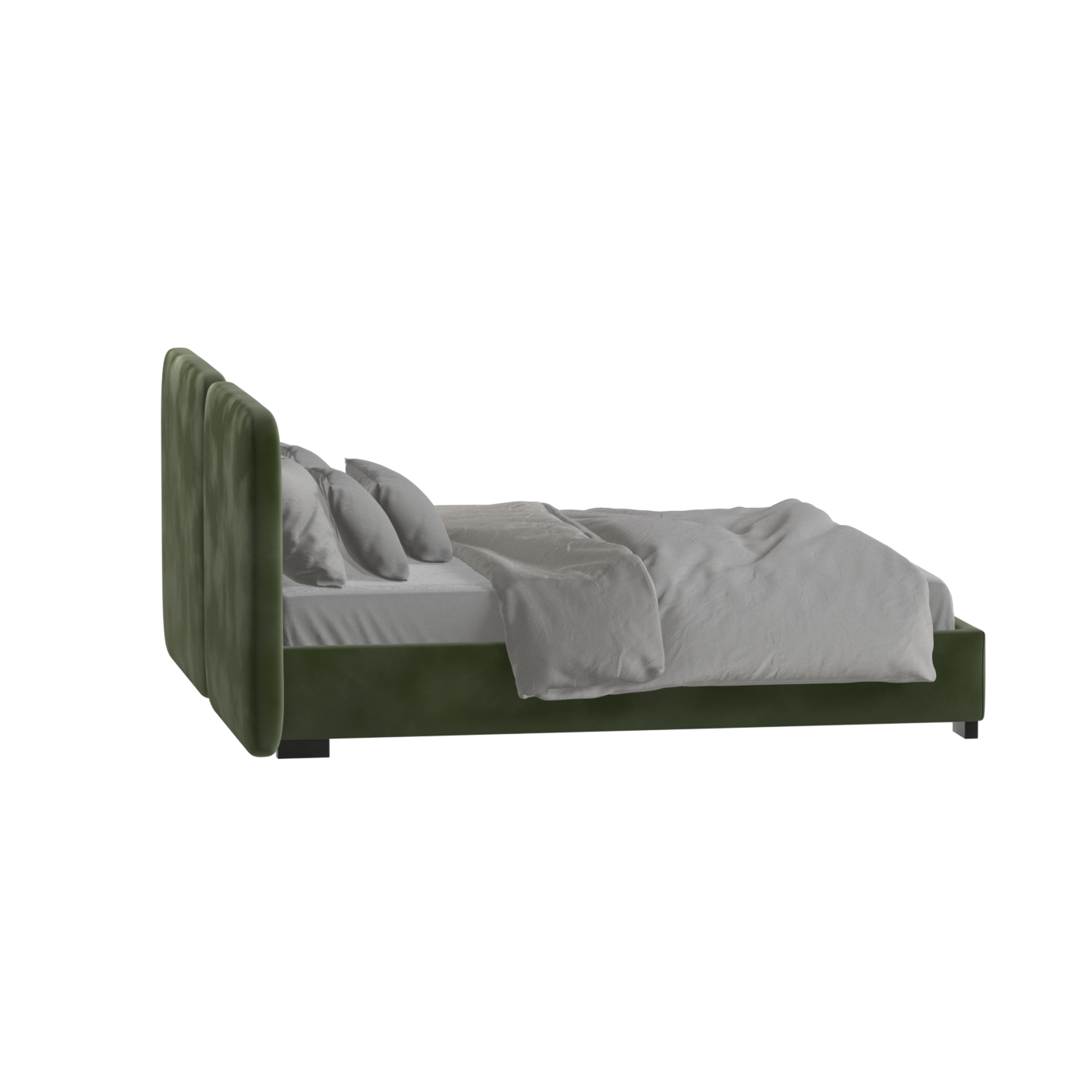 Chloe Upholstered Double Bed in Soft Woven Fabric