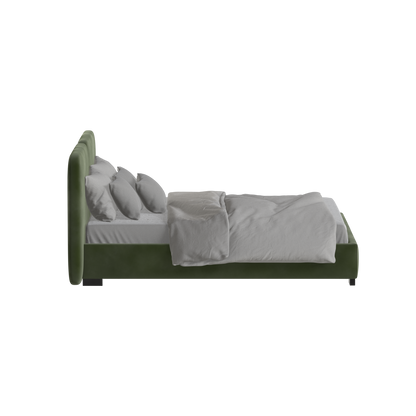 Chloe Upholstered Double Bed in Soft Woven Fabric