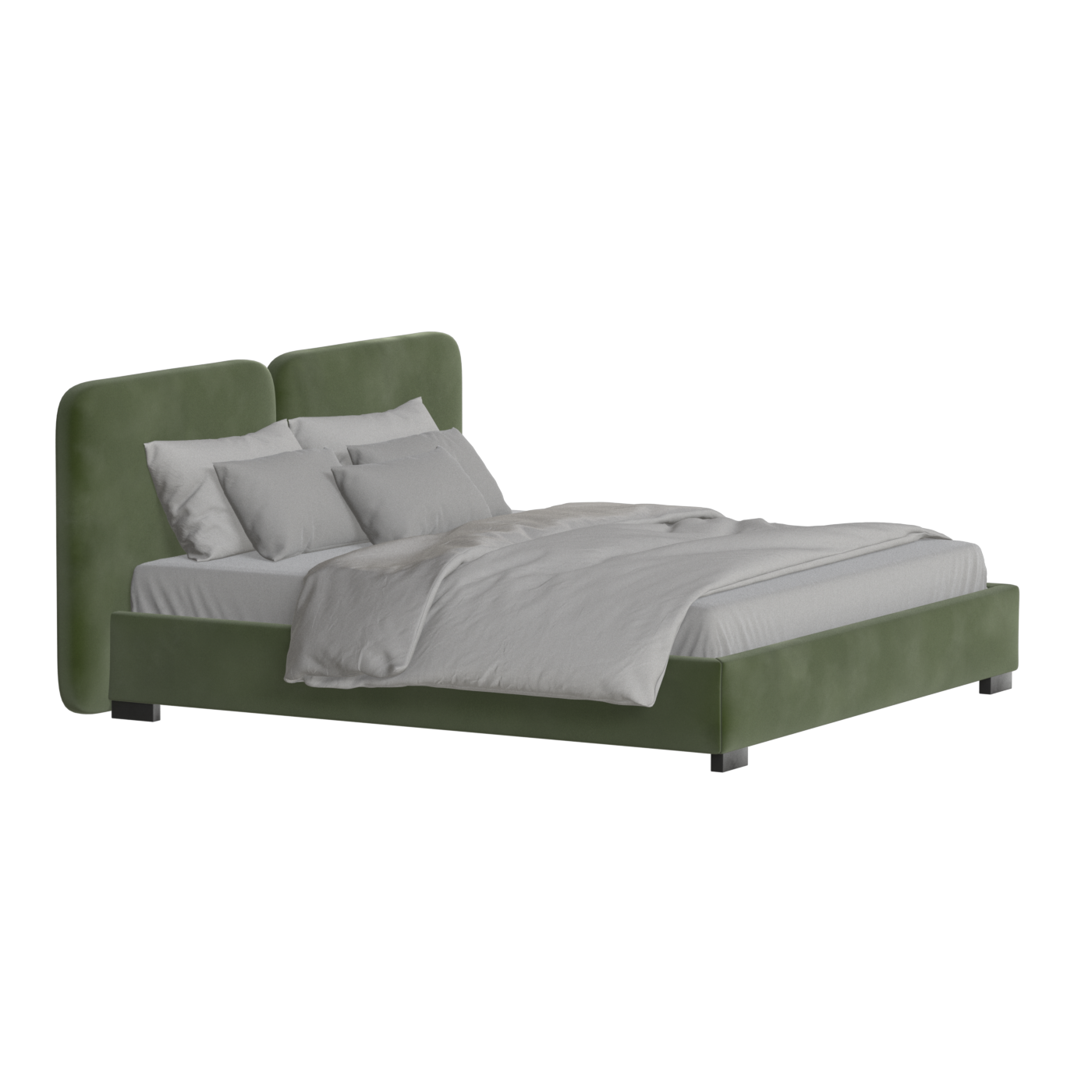 Chloe Upholstered Double Bed in Soft Woven Fabric