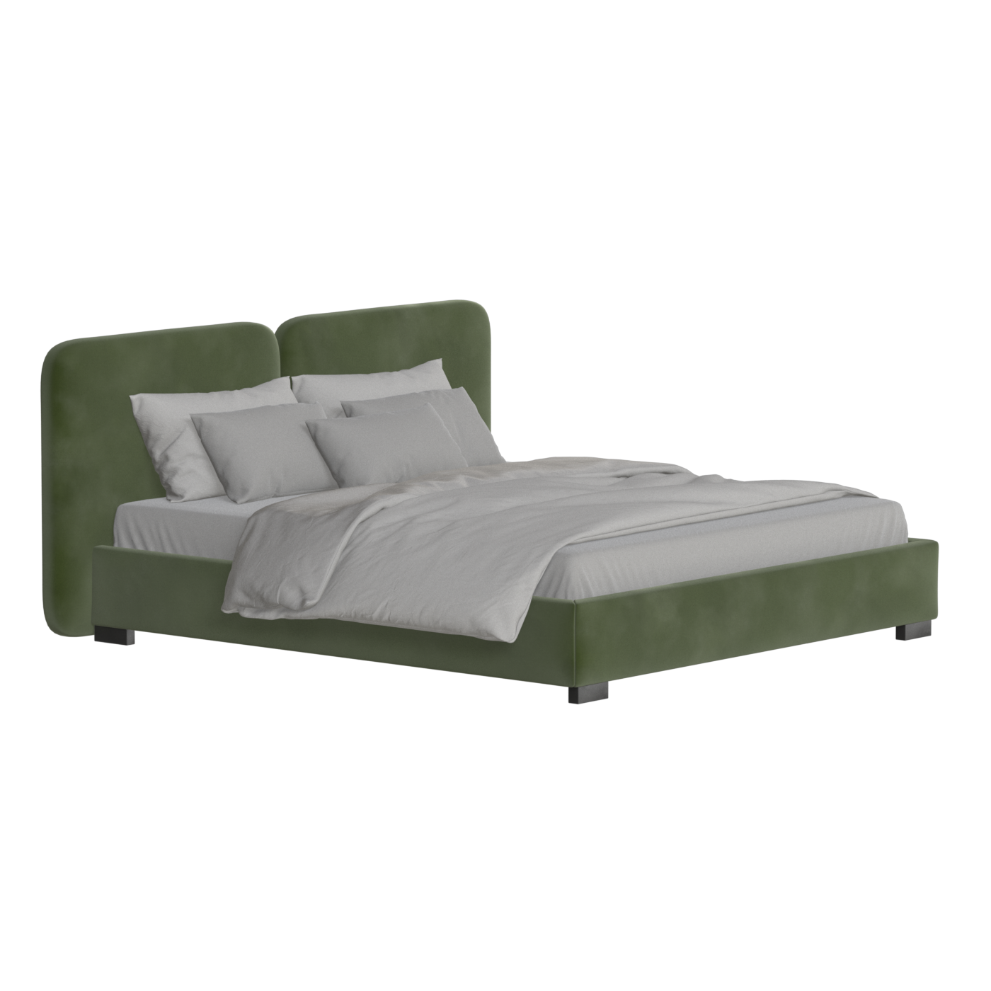 Chloe Upholstered Double Bed in Soft Woven Fabric
