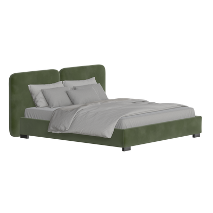 Chloe Upholstered Double Bed in Soft Woven Fabric