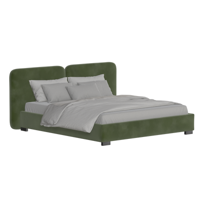 Chloe Upholstered Double Bed in Soft Woven Fabric