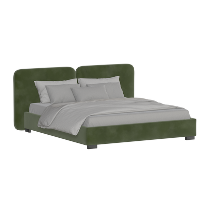 Chloe Upholstered Double Bed in Soft Woven Fabric