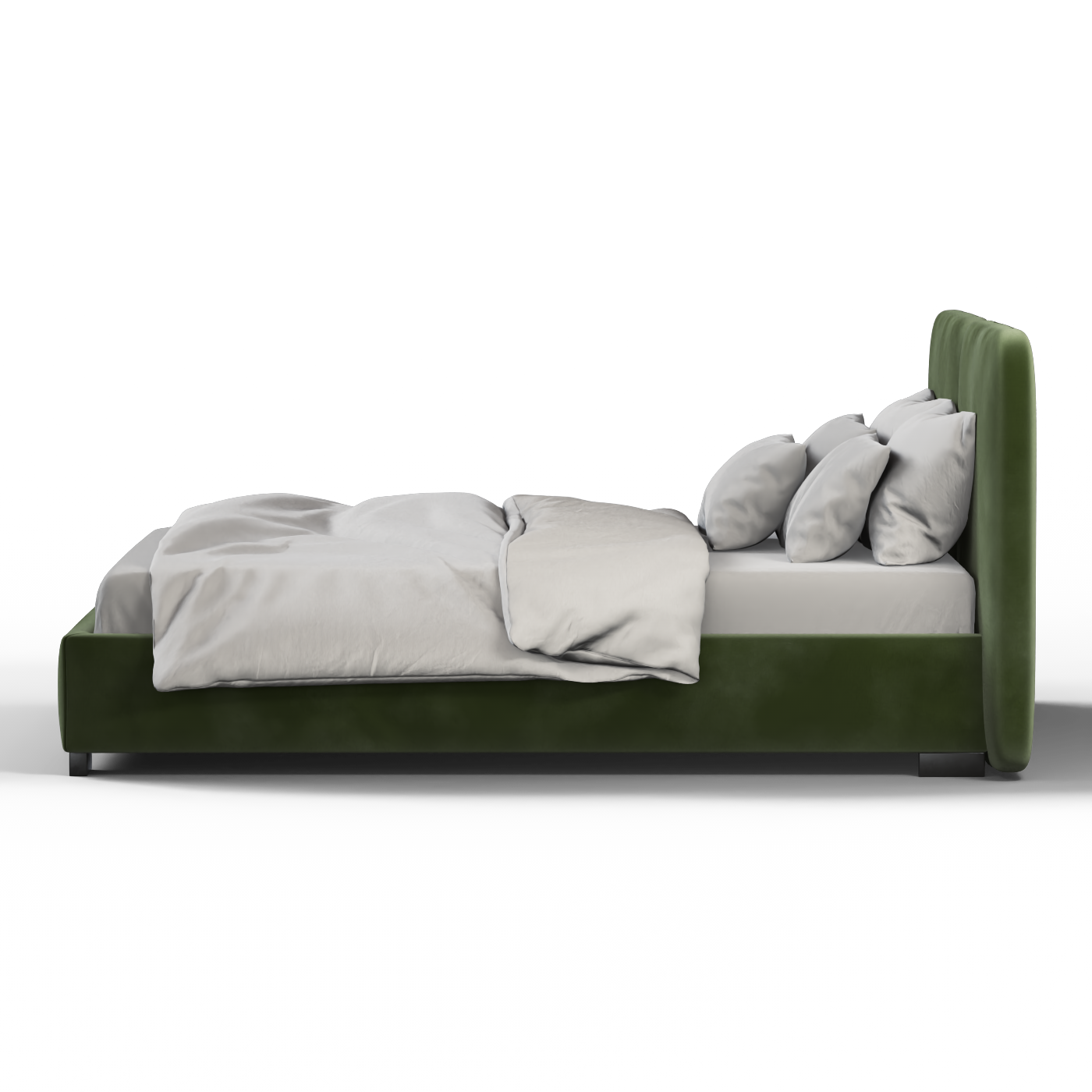 Chloe Upholstered Double Bed in Soft Woven Fabric