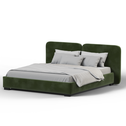 Chloe Upholstered Double Bed in Soft Woven Fabric