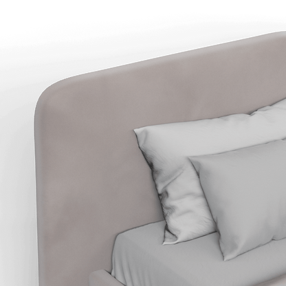 Lit double rembourré Chloé en tissu tissé doux