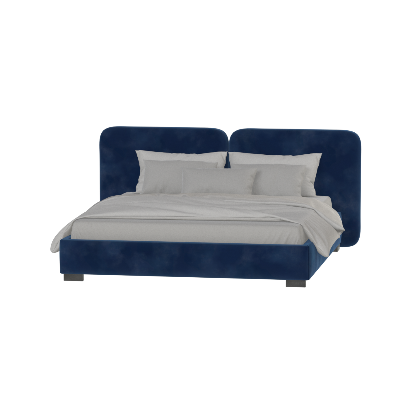 Lit double rembourré Chloé en tissu tissé doux
