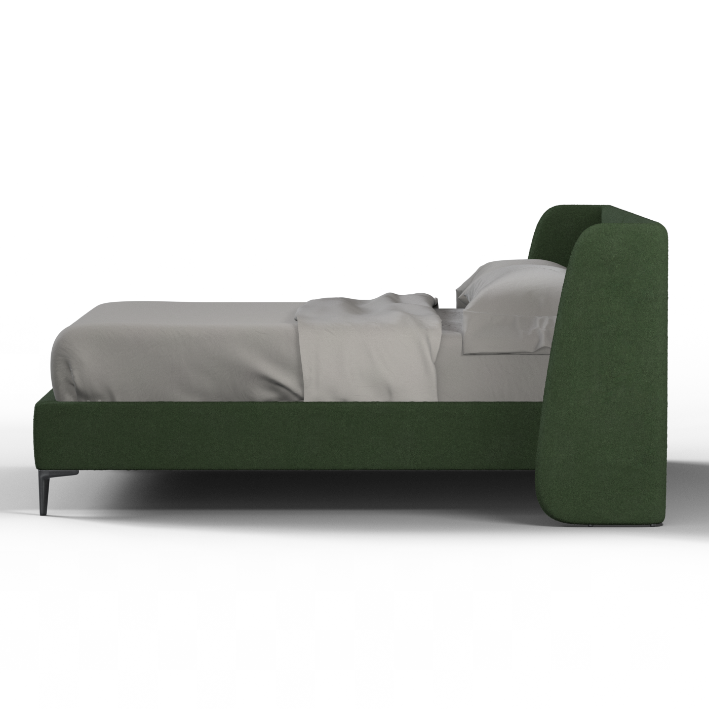 Abbey Upholstered Bed with Structured Headboard and Refined Lines