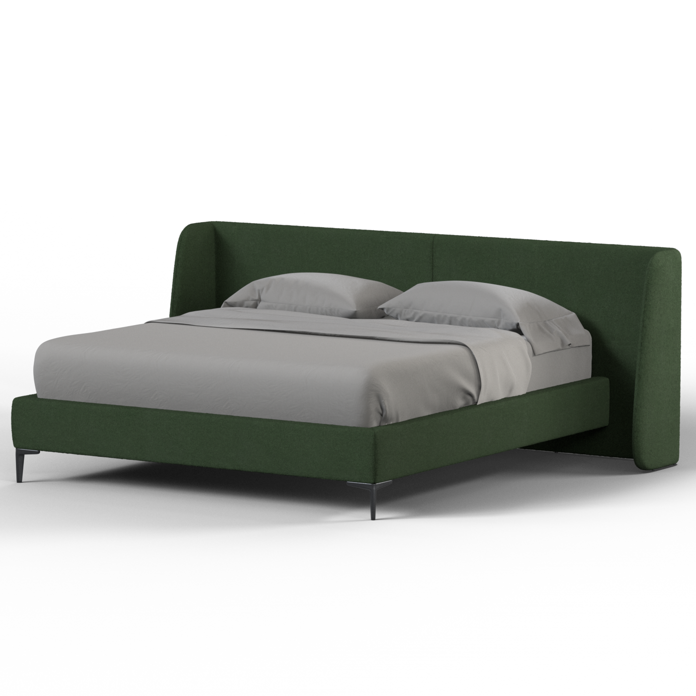 Abbey Upholstered Bed with Structured Headboard and Refined Lines