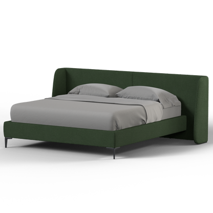 Abbey Upholstered Bed with Structured Headboard and Refined Lines