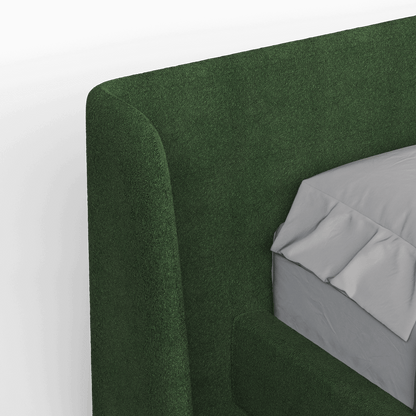 Abbey Upholstered Bed with Structured Headboard and Refined Lines