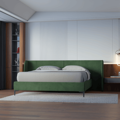 Abbey Upholstered Bed with Structured Headboard and Refined Lines