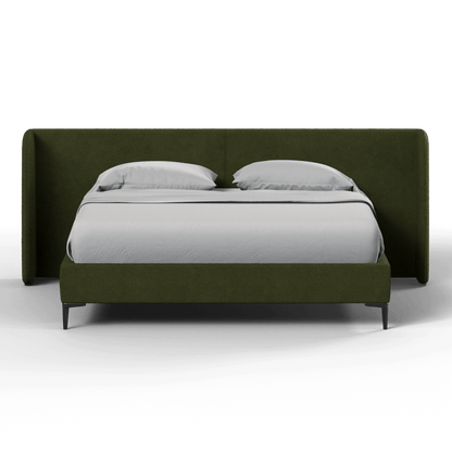 Abbey Upholstered Bed with Structured Headboard and Refined Lines