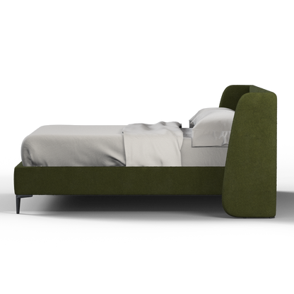 Abbey Upholstered Bed with Structured Headboard and Refined Lines