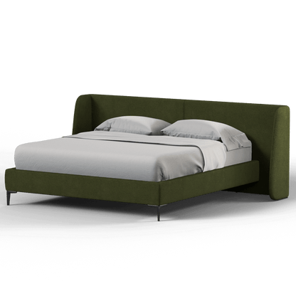 Abbey Upholstered Bed with Structured Headboard and Refined Lines