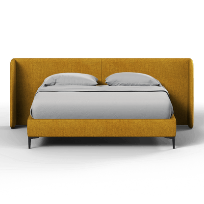 Abbey Upholstered Bed with Structured Headboard and Refined Lines