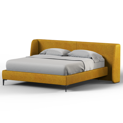 Abbey Upholstered Bed with Structured Headboard and Refined Lines