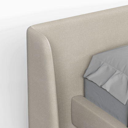 Abbey Upholstered Bed with Structured Headboard and Refined Lines