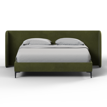Abbey Upholstered Bed with Structured Headboard and Refined Lines