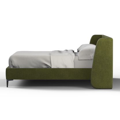 Abbey Upholstered Bed with Structured Headboard and Refined Lines